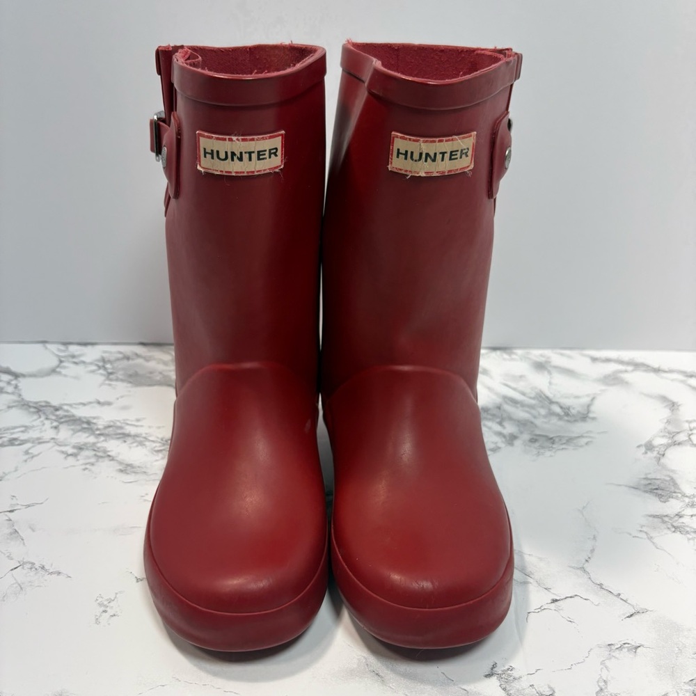 Hunter Original Kids Wellington Rain Boots Military Red Size 10
